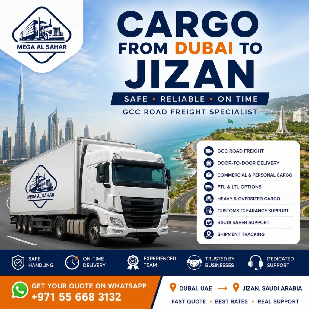 Cargo from Dubai to Jizan