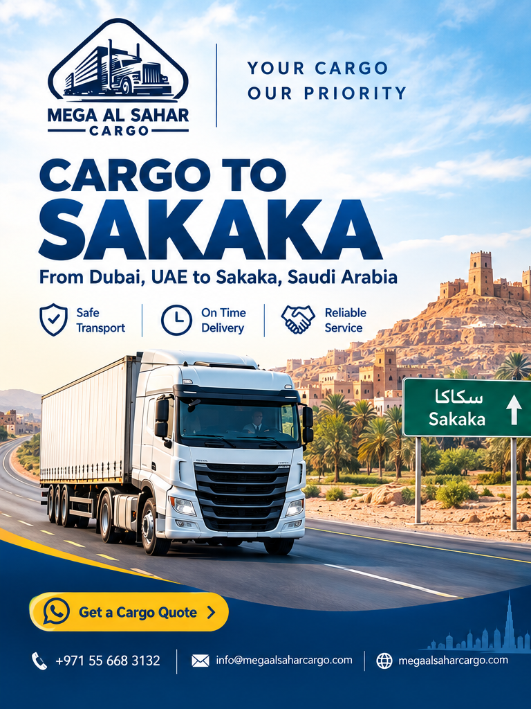 Cargo to Sakaka, KSA from Dubai